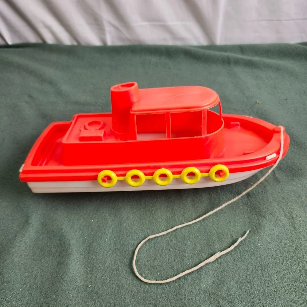 Vintage Gay Toys Plastic Boat Pull String Rescue Rings 70s 80s
